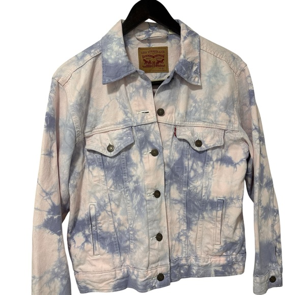 Levi's Women's Ex Boyfriend Trucker Pink and Purple Denim Jacket - Picture 2 of 8